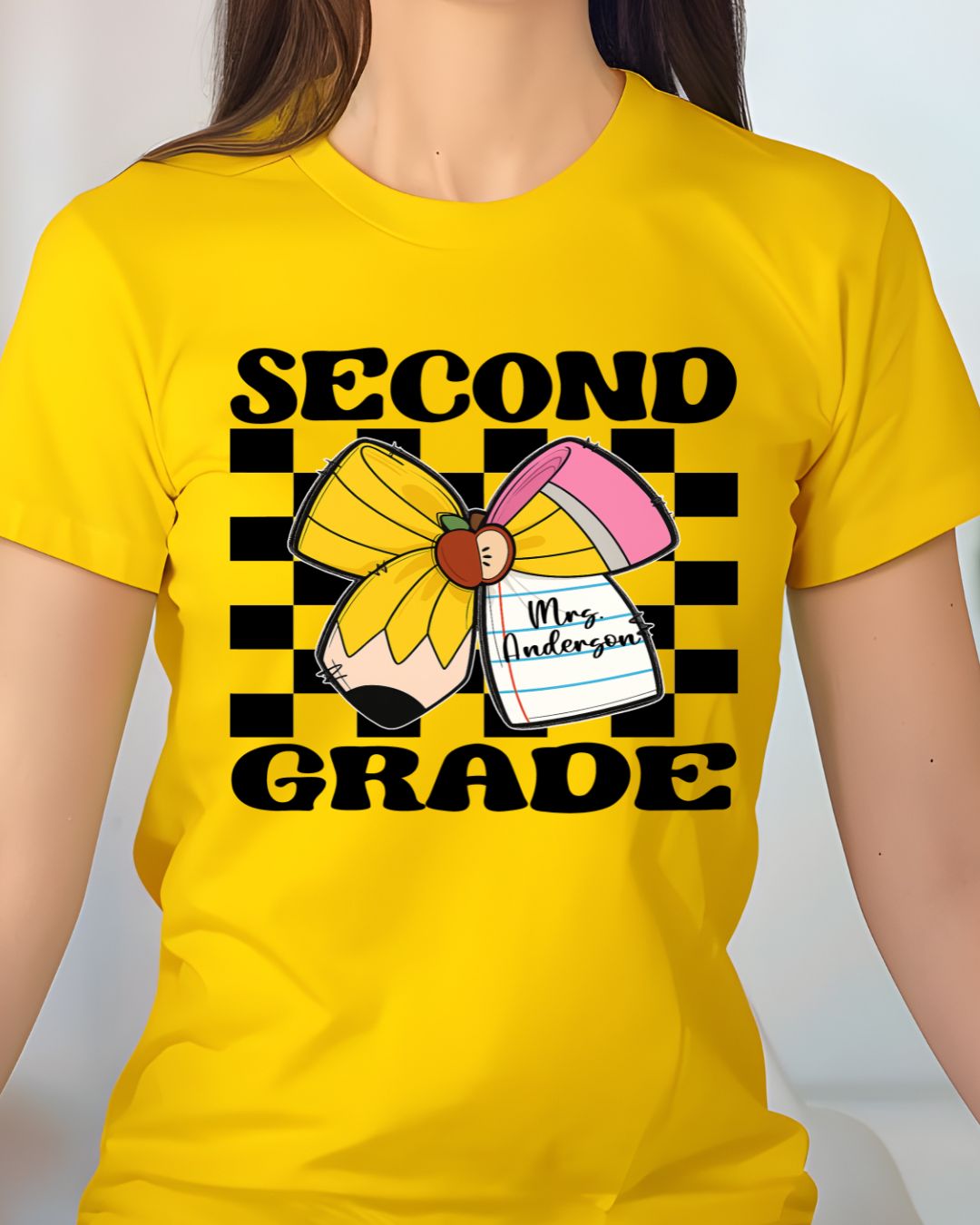 Personalized Retro Bow Teacher Shirts