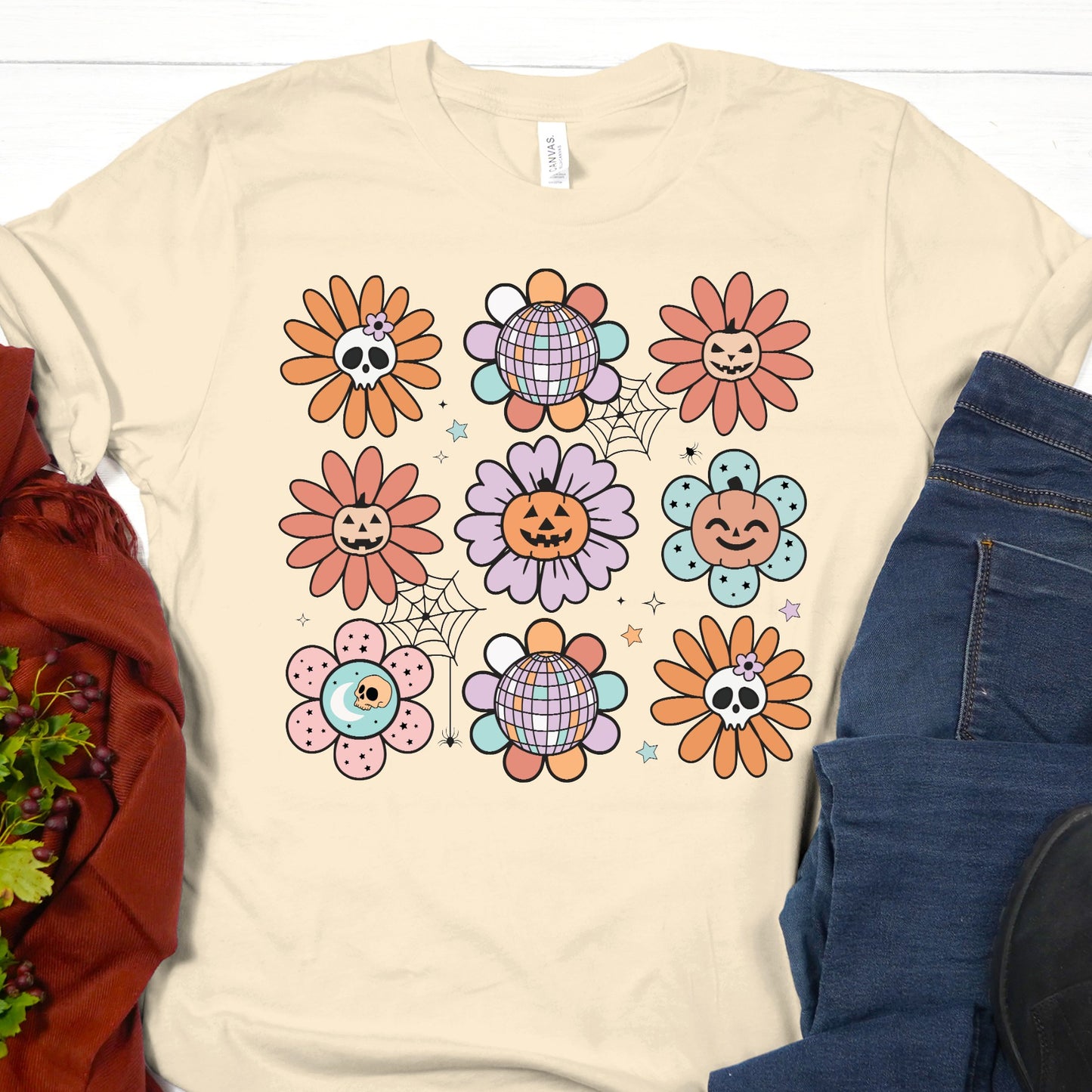 Retro Halloween Flowers