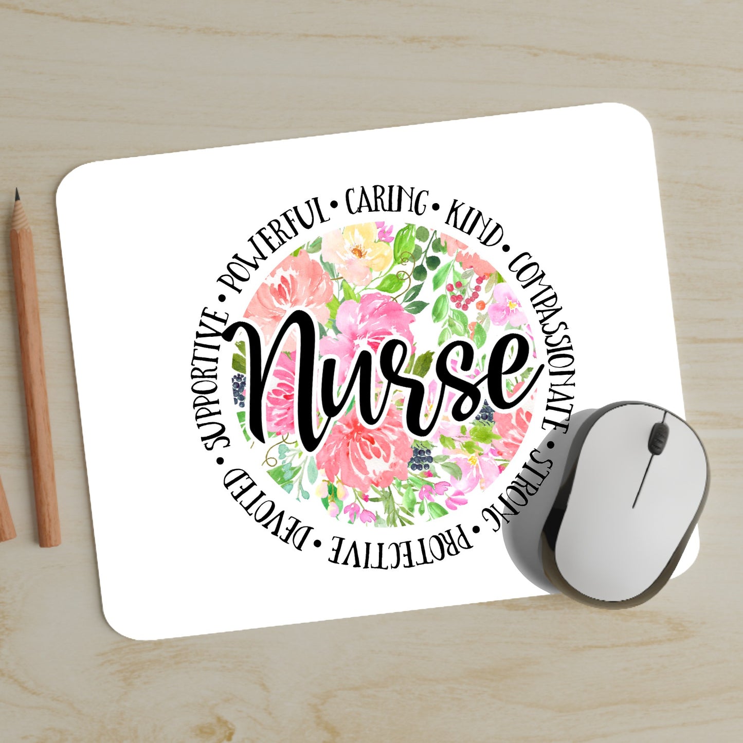 Circle Nurse Affirmations Mouse Pad
