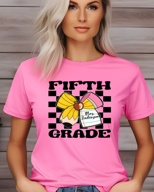 Personalized Retro Bow Teacher Shirts