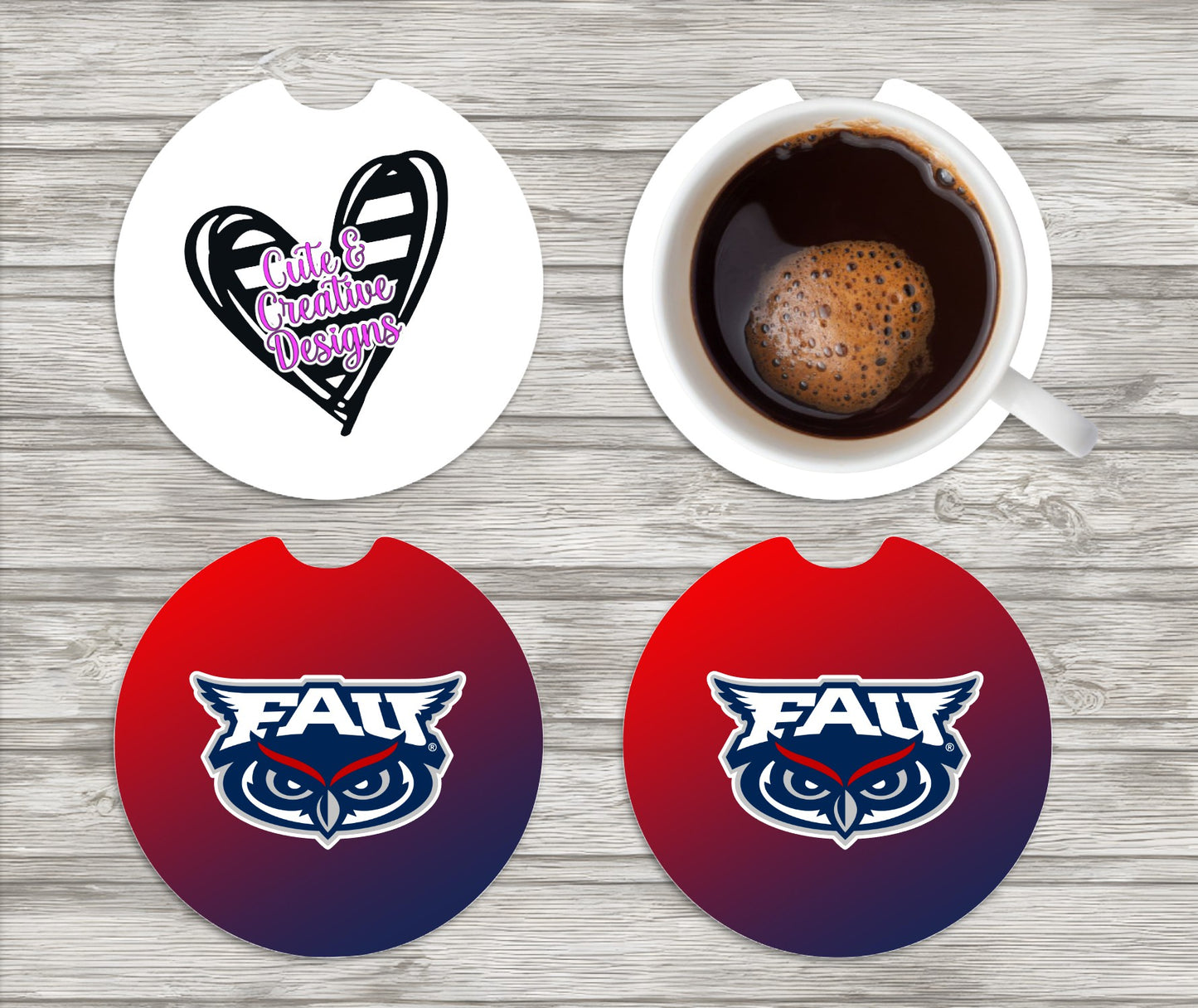 FAU Car Coasters