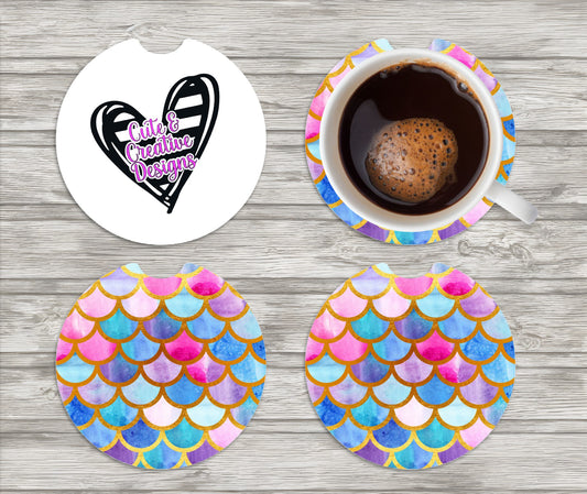 Mermaid Scales Car Coasters