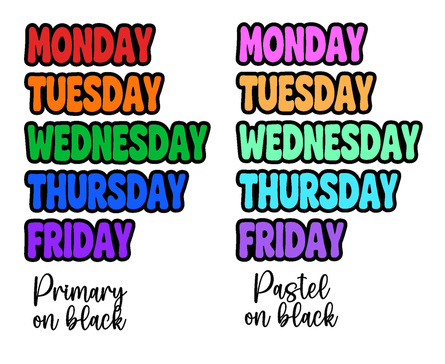 Days of the Week Magnets