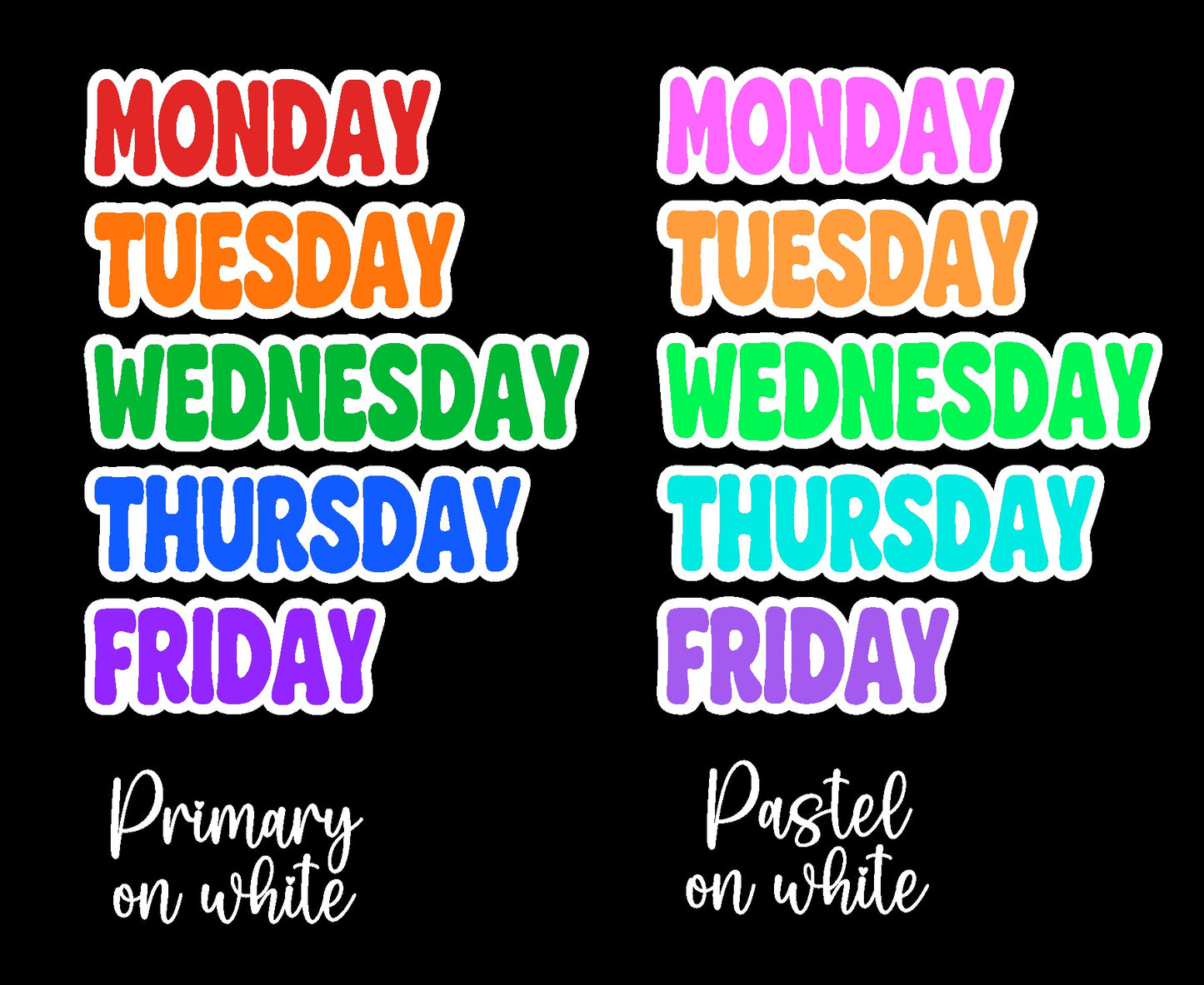 Days of the Week Magnets