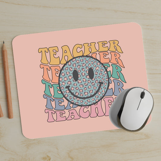 Retro Smiley Teacher Mouse Pad