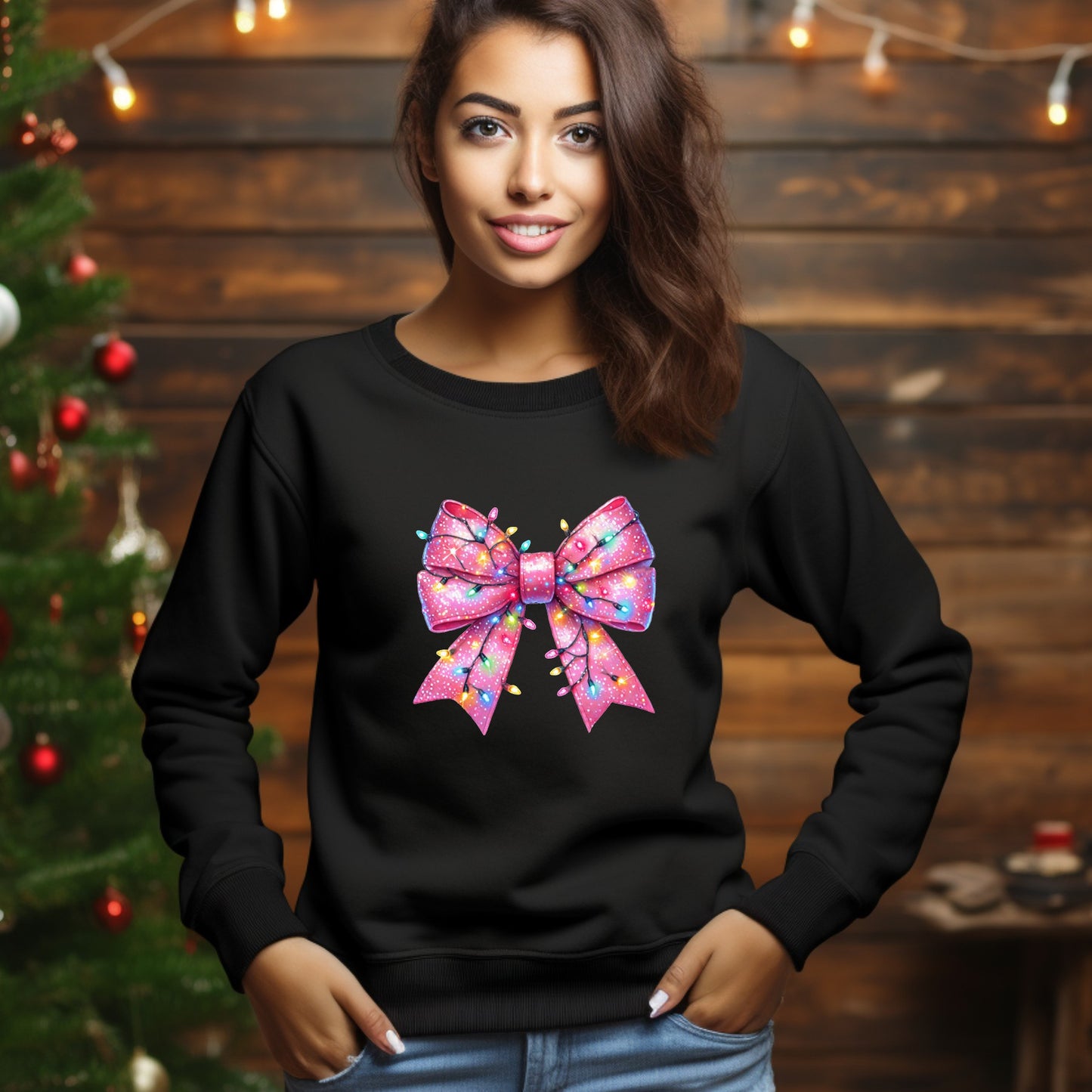 Pink Christmas Coquette Bow