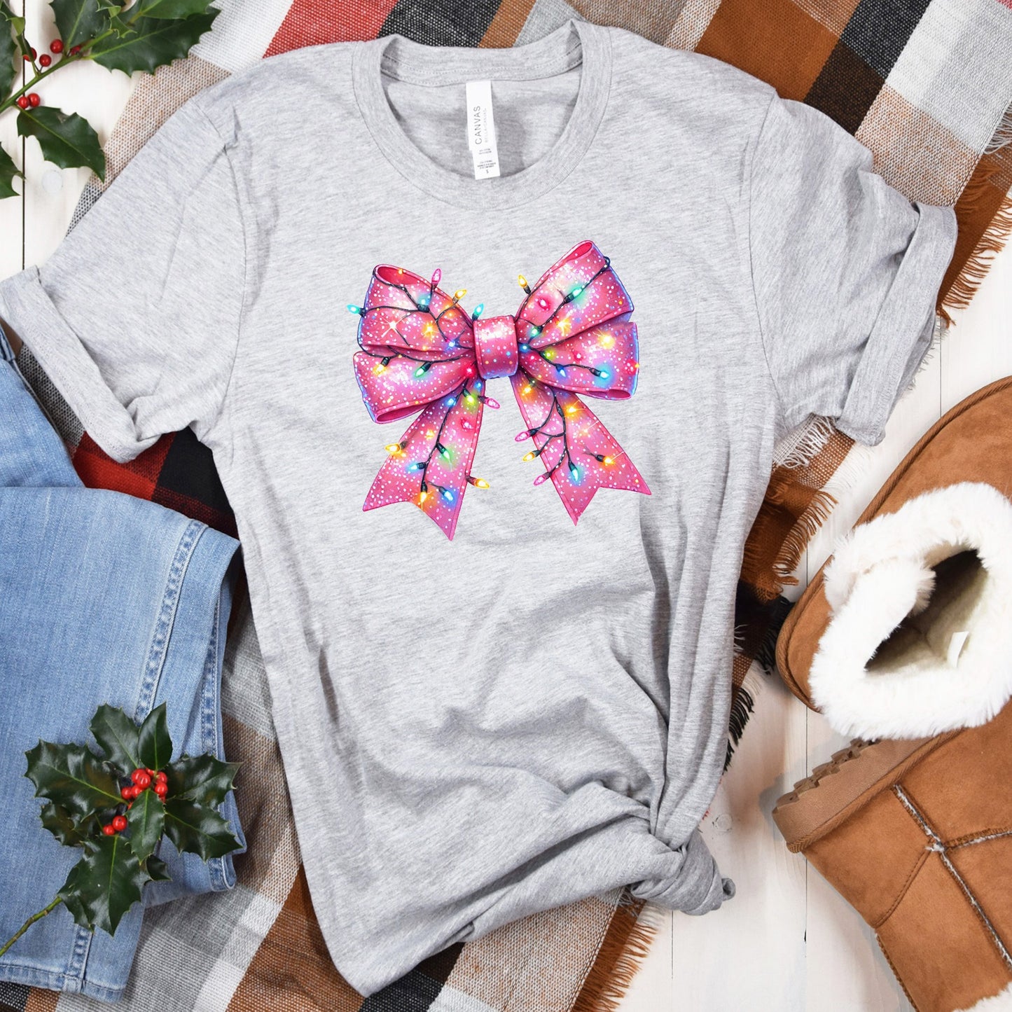 Pink Christmas Coquette Bow