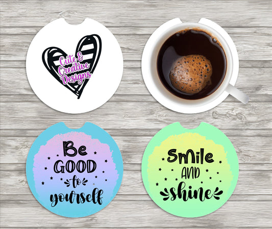 Positive Affirmation Car Coaster