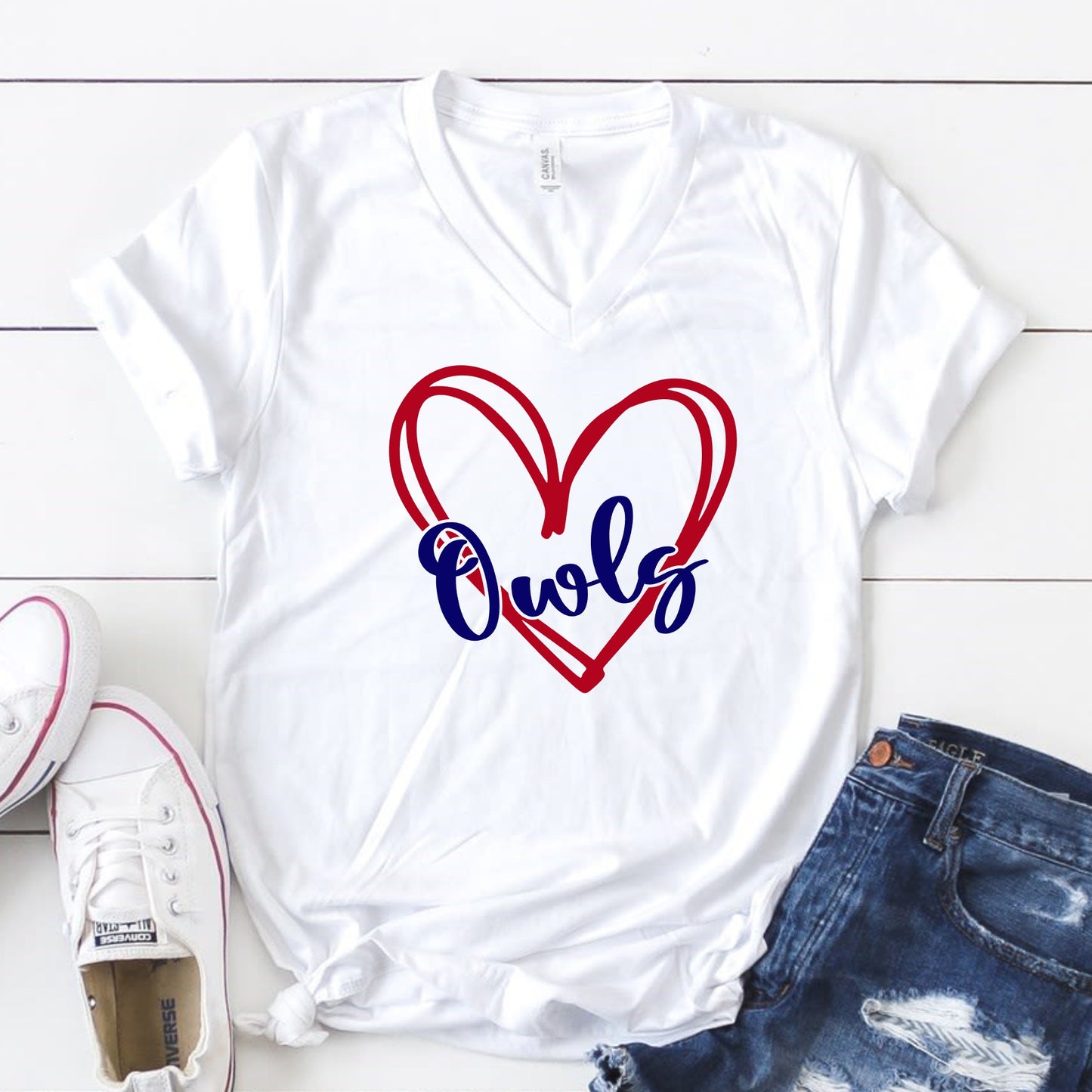 FAU Owls Scribble Heart